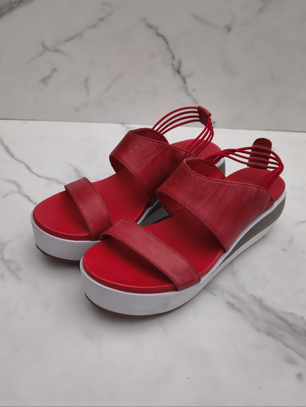 Antelope Women's Fanny Leather Wedge Platform Sandals Size 39